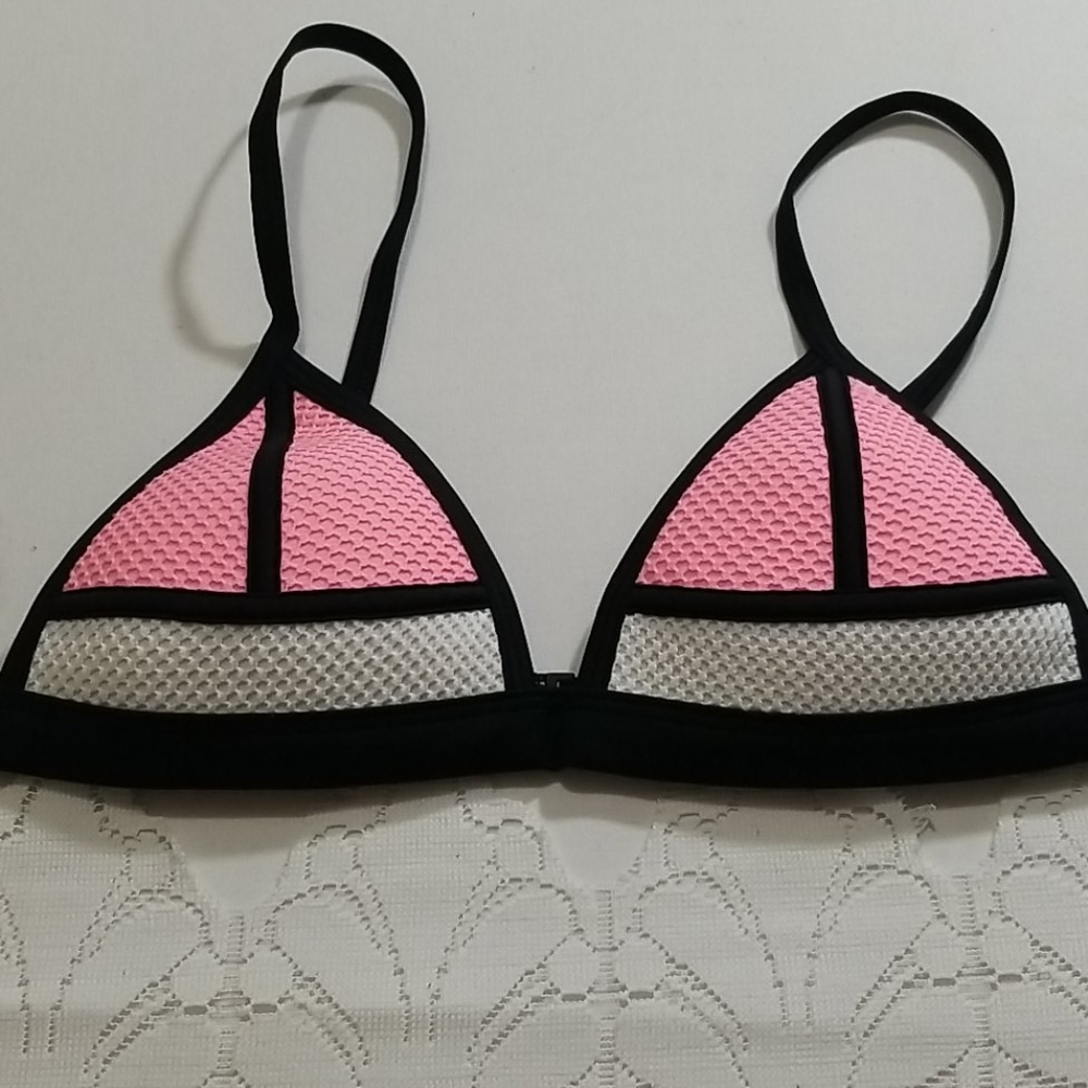 59T Pink / White Triangl mesh bikini top, various